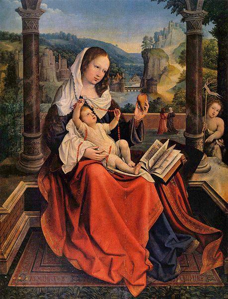Bernard van orley Mary with Child and John the Baptist Germany oil painting art